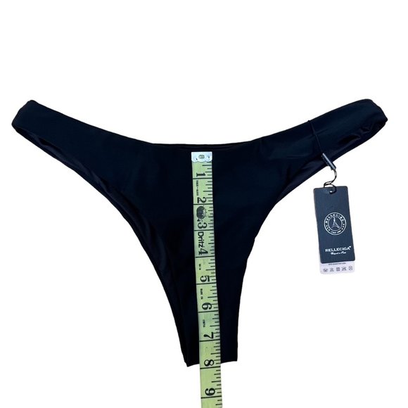 RELLECIGA Black Cheeky Brazilian Cut Bikini Bottom Women's Size M - Picture 5 of 5